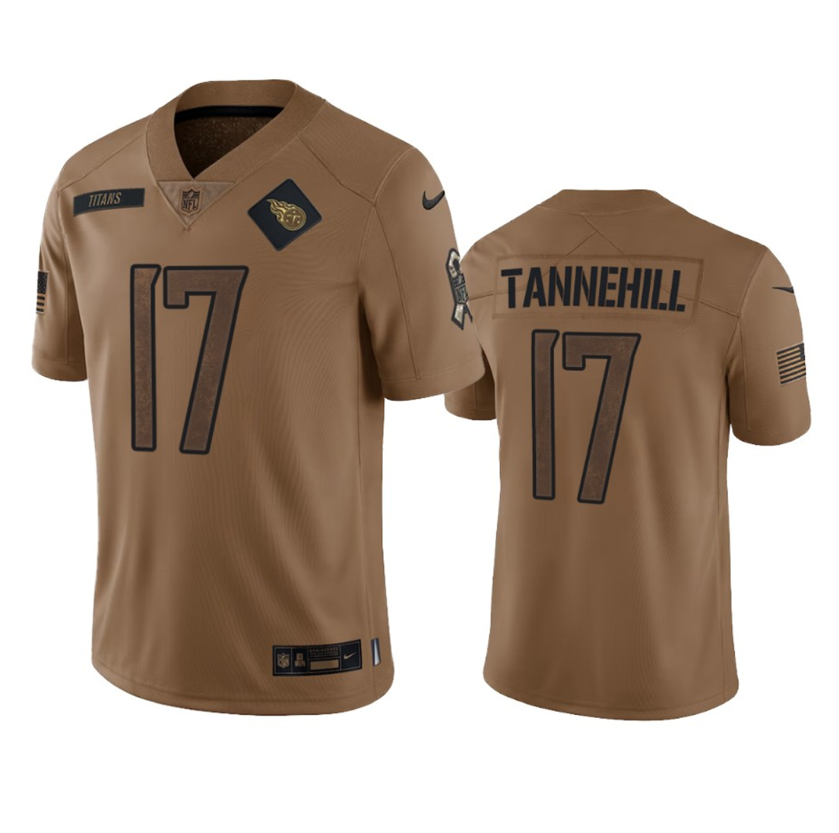 Tennessee Titans #17 Ryan Tannehill 2023 Brown Salute To Service Stitched Jersey - Zenithce