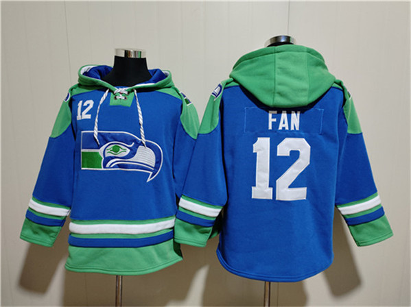 Seattle Seahawks #12 Fan Royal Ageless Must-Have Lace-Up Pullover Hoodie - Zenithce