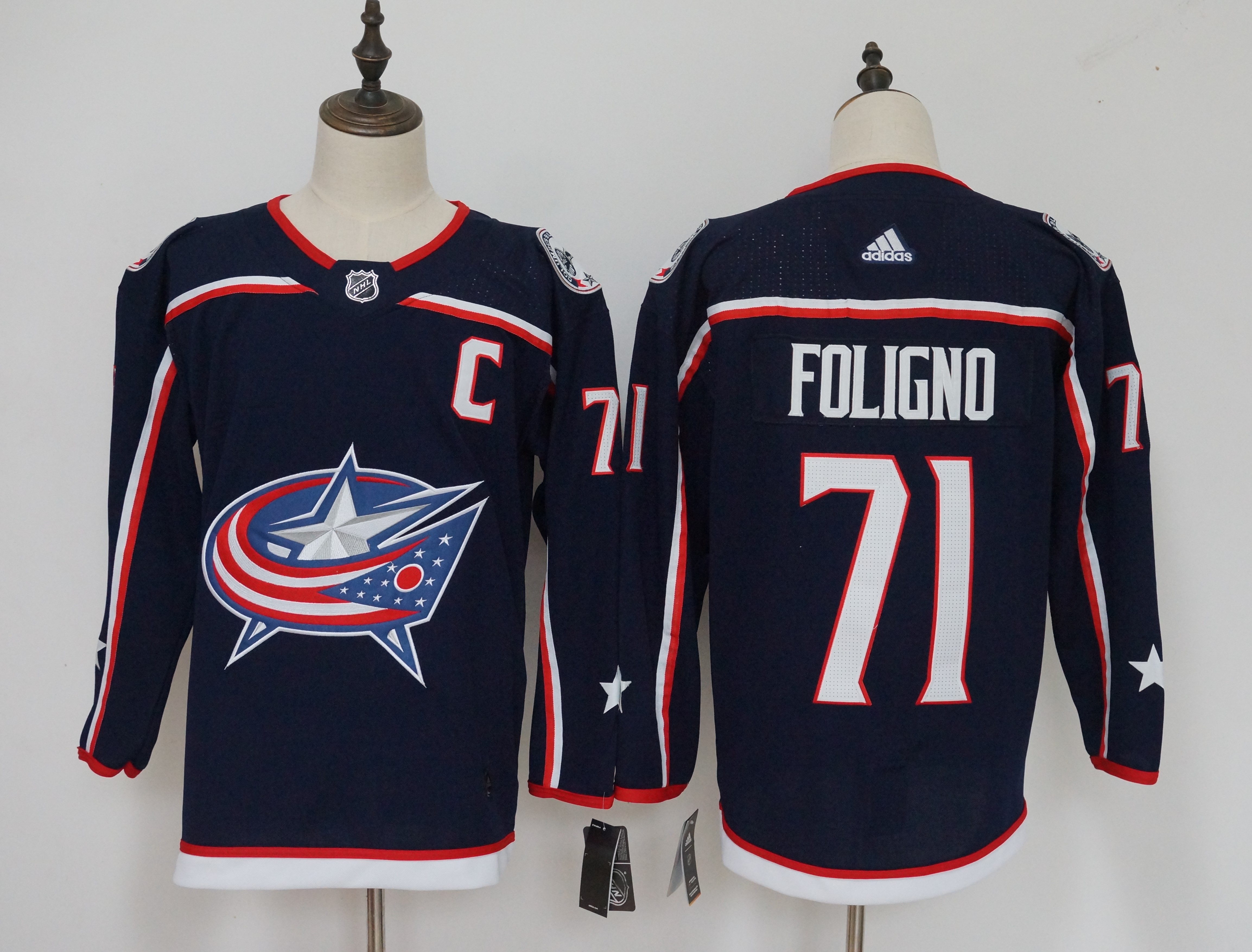 Columbus Blue Jackets #71 Nick Foligno Navy Stitched Adidas Jersey - Zenithce