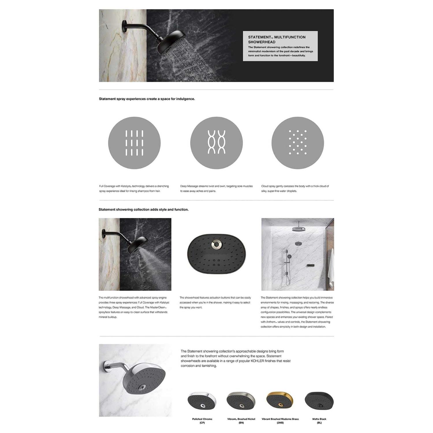 KOHLER Statement Oblong three-function handshower - Zenithce