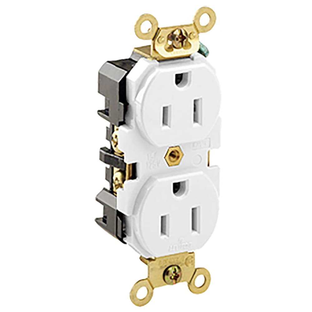 Leviton 5258-SS 15 Amp 125 Volt Short Strap Single Receptacle - Zenithce