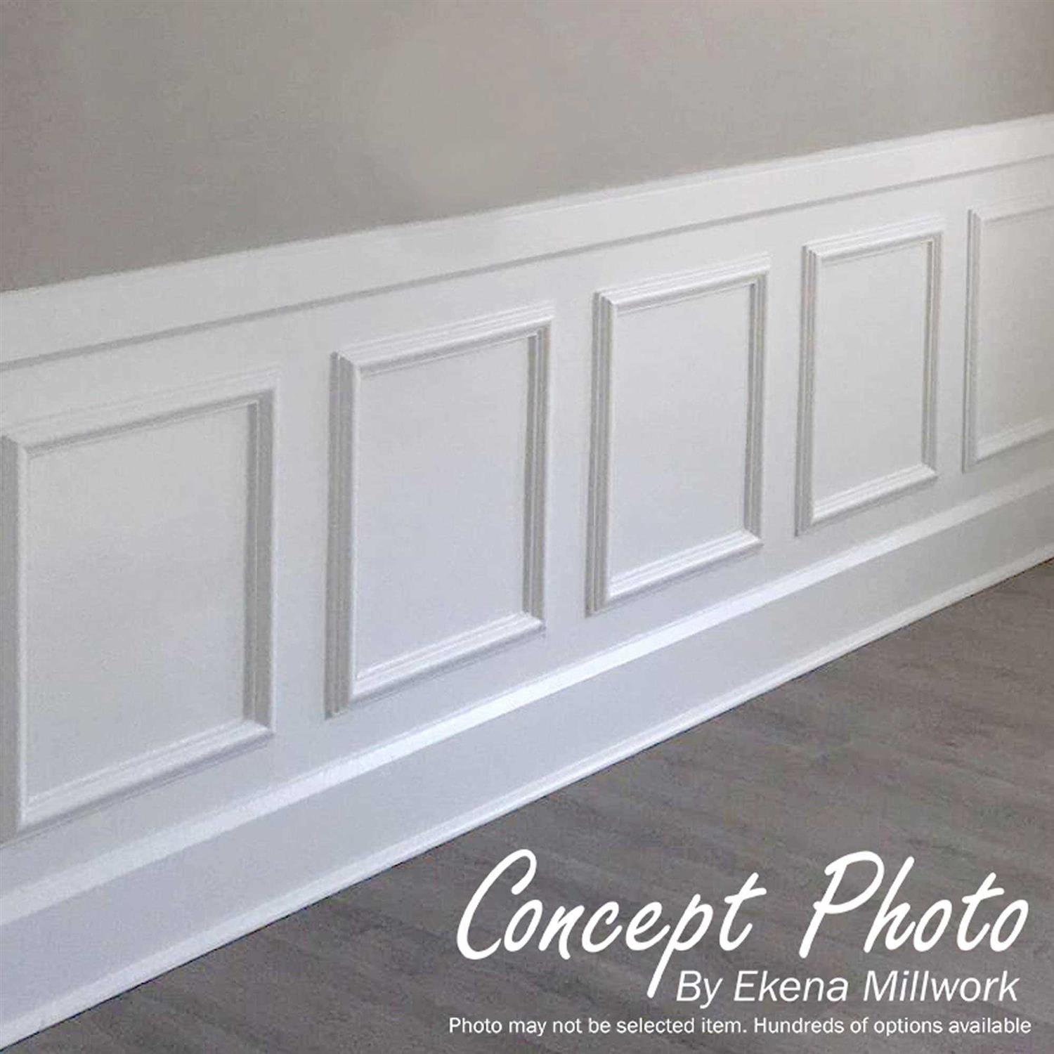 Ekena Millwork PILP06X048FP02-2 6W x 48H x 2P Flat Panel PVC Pilaster w/Decorative Capital & Base - Zenithce