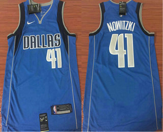 Dallas Mavericks #41 Dirk Nowitzki Light Blue 2017-2018 Icon Edition Swingman Jersey - Zenithce