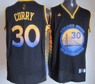 Golden State Warriors #30 Stephen Curry 2012 Vibe Black Fashion Jersey - Zenithce