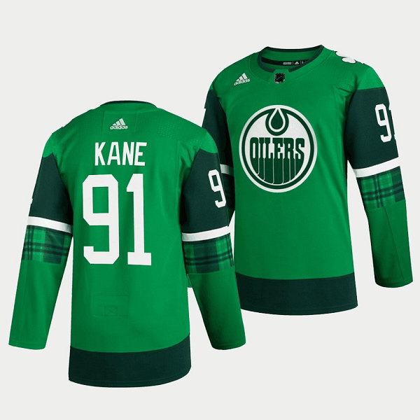 Edmonton Oilers #91 Evander Kane Green Warm-Up Stitched Jersey - Zenithce
