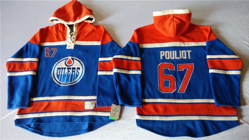 Oilers #67 Benoit Pouliot Light Blue Sawyer Hooded Sweatshirt Stitched Jersey - Zenithce