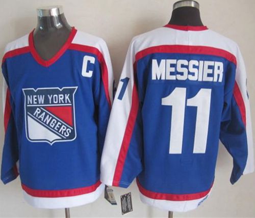 Rangers #11 Mark Messier Blue White CCM Throwback Stitched Jersey - Zenithce