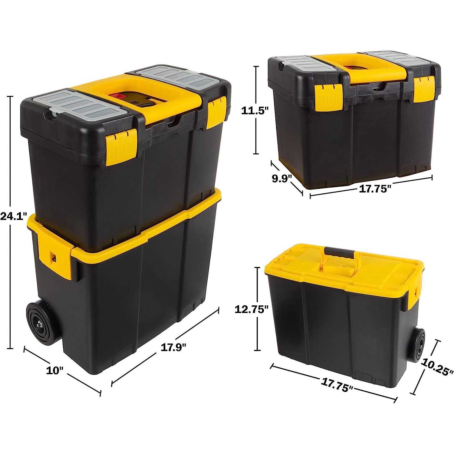 Stalwart Stackable Mobile Tool Box with Wheels - Zenithce