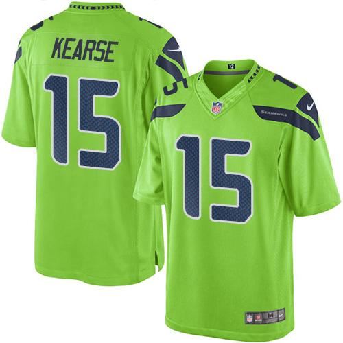 Seahawks #15 Jermaine Kearse Green Stitched Limited Rush Nike Jersey - Zenithce