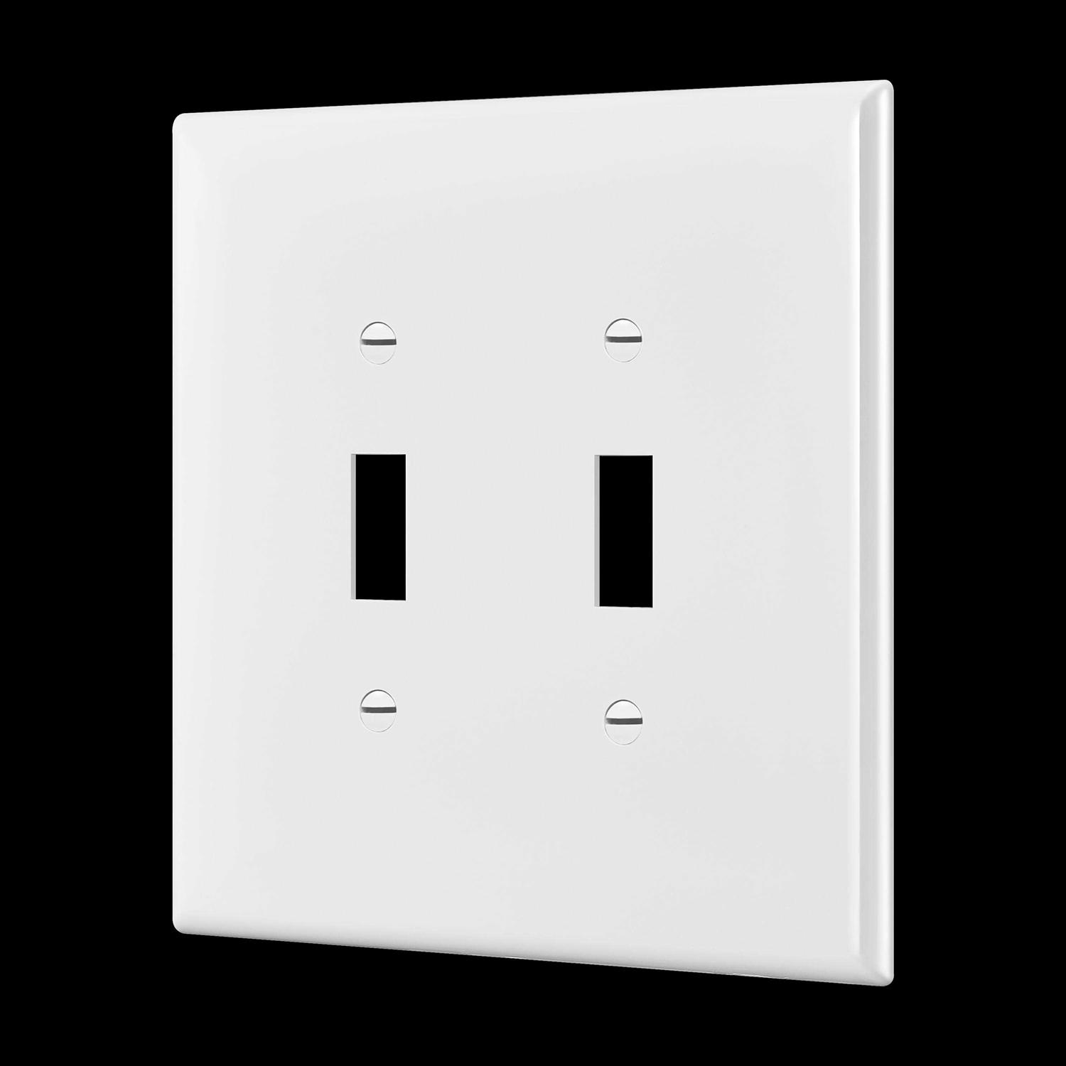 Enerlites Double Toggle Switch Cover Two Gang Light Switch Wall Plate - Zenithce