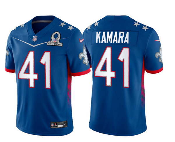 New Orleans Saints #41 Alvin Kamara 2022 Royal Pro Bowl Stitched Jersey - Zenithce