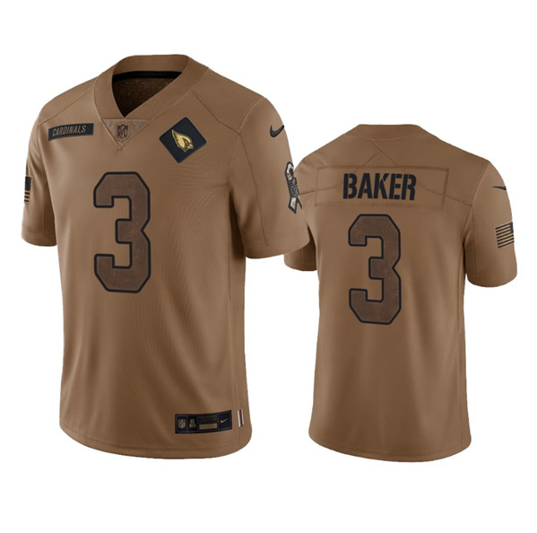 Arizona Cardinals #3 Budda Baker 2023 Brown Salute To Service Limited Stitched Jersey - Zenithce