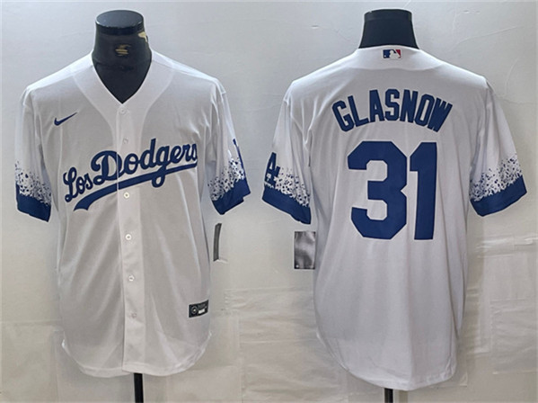 Los Angeles Dodgers #31 Tyler Glasnow White City Connect Cool Base Stitched Jersey - Zenithce