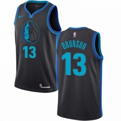 Dallas Mavericks 13 Jalen Brunson Swingman Charcoal Jersey City Edition - Zenithce