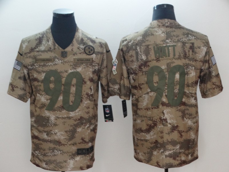 Steelers #90 90 T. J. Watt 2018 Camo Salute to Service Limited Stitched Jersey - Zenithce
