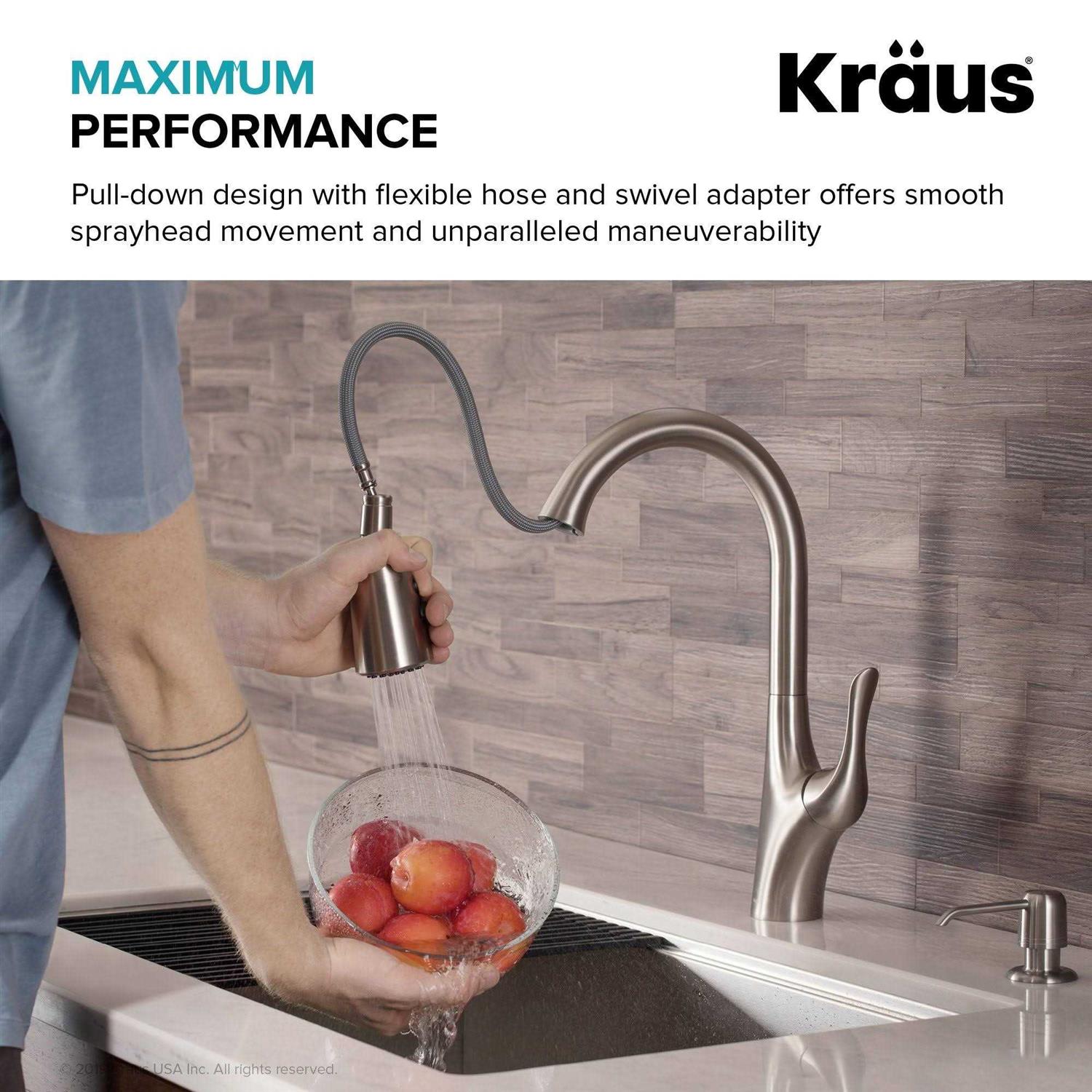 Kraus KWU110-32 Kore Workstation 32-Inch Undermount 16 Gauge Single Bowl Stainless Steel Kitchen Sink with Accessories - Zenithce