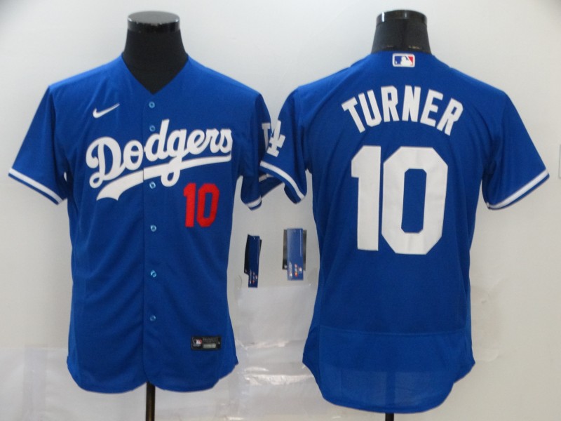 Los Angeles Dodgers #10 Justin Turner Blue Flex Base Stitched Jersey - Zenithce