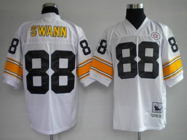 Mitchell Ness Steelers #88 Lynn Swann White Stitched Throwback Jersey - Zenithce