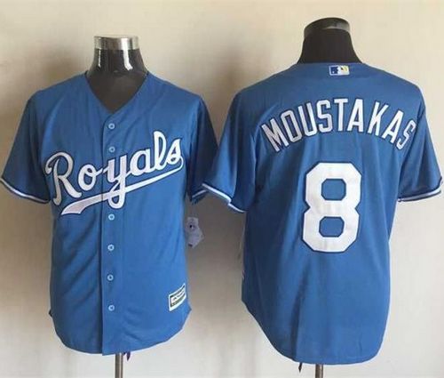 Royals #8 Mike Moustakas Light Blue Alternate 1 New Cool Base Stitched Jersey - Zenithce