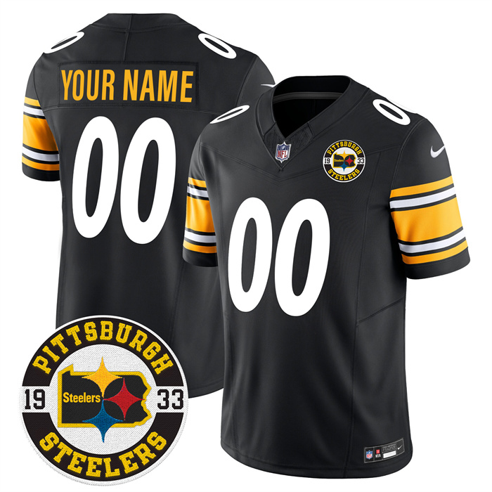 Mens Pittsburgh Steelers Throwback 1933 Patch black Vapor Limited All Stitched Jersey - Zenithce