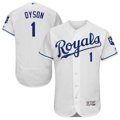Royals #1 Jarrod Dyson White Flexbase Authentic Collection Stitched Jersey - Zenithce