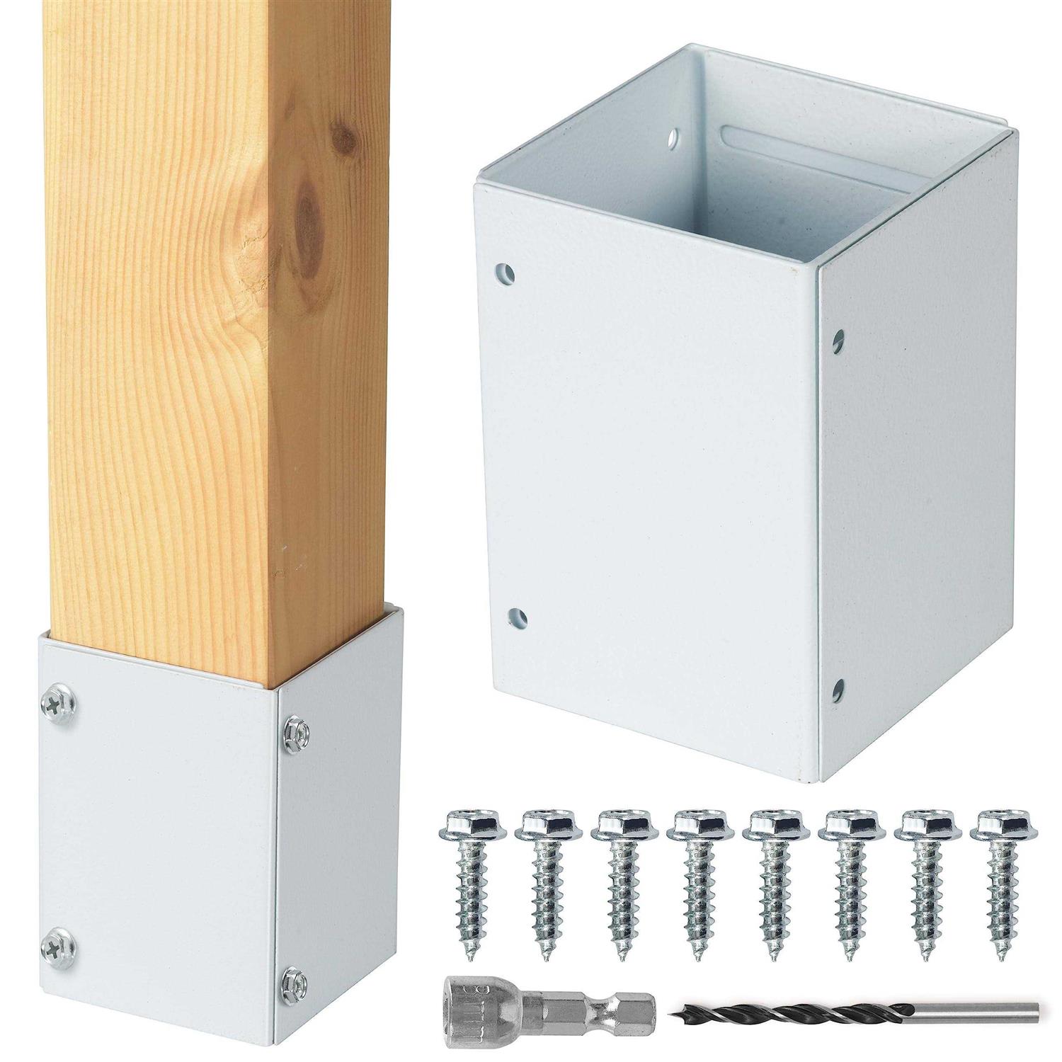 WOCEPU Stainless Steel Adjustable Post Protector, Protects Wooden Mailboxes and Fences from Lawnmower and rain Damage - Zenithce
