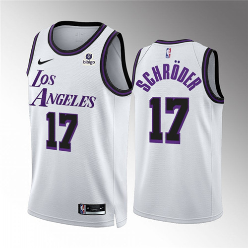 Los Angeles Lakers #17 Dennis Schroder White City Edition Stitched Jersey - Zenithce