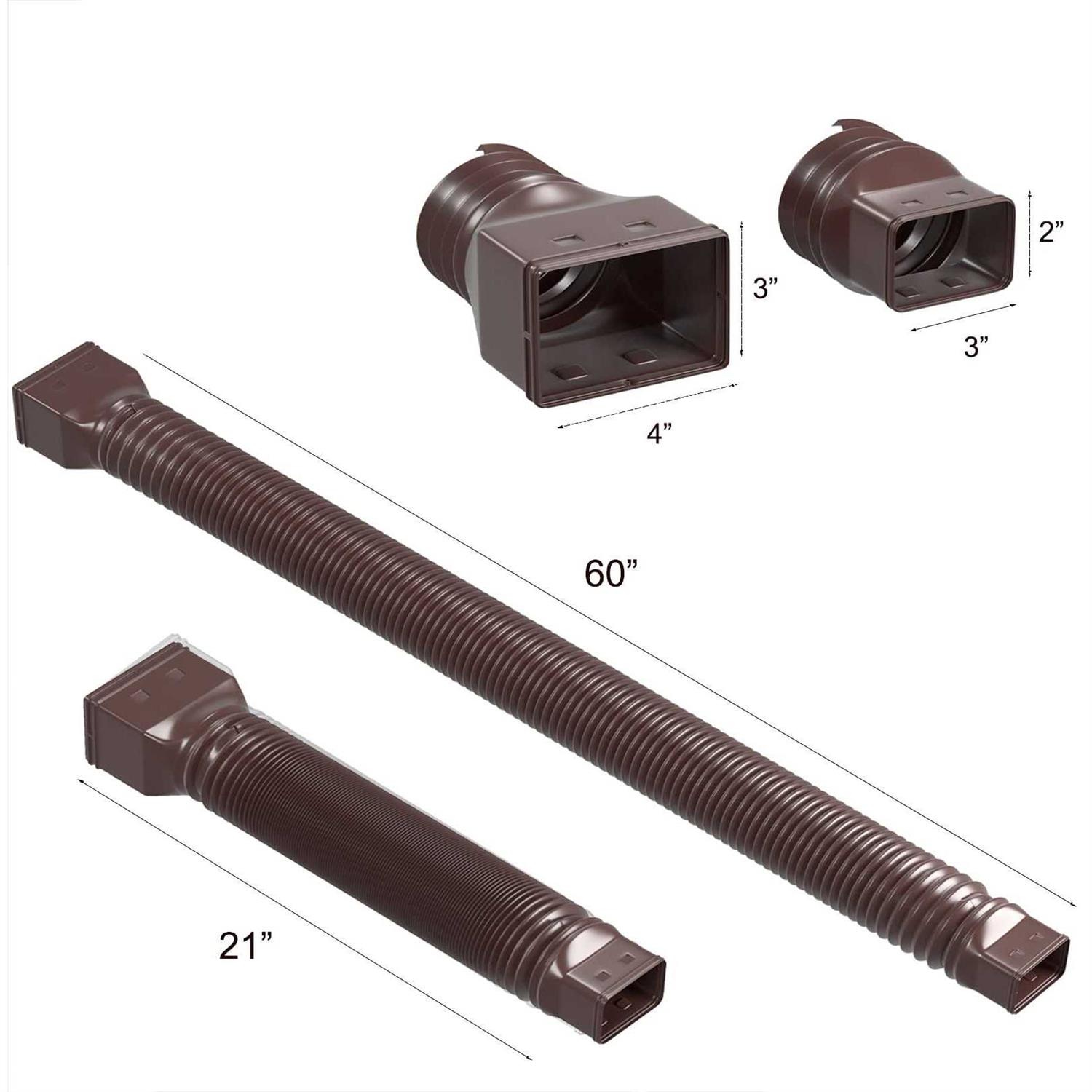YOTODY Rain Gutter Downspout Extensions Flexible Drain Extender Screws for Included - Zenithce