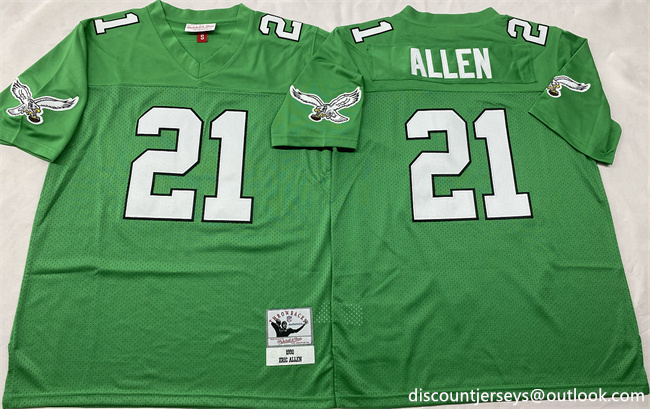 Philadelphia Eagles #21 Eric Allen Kelly Green Throwback Stitched Football Jersey - Zenithce