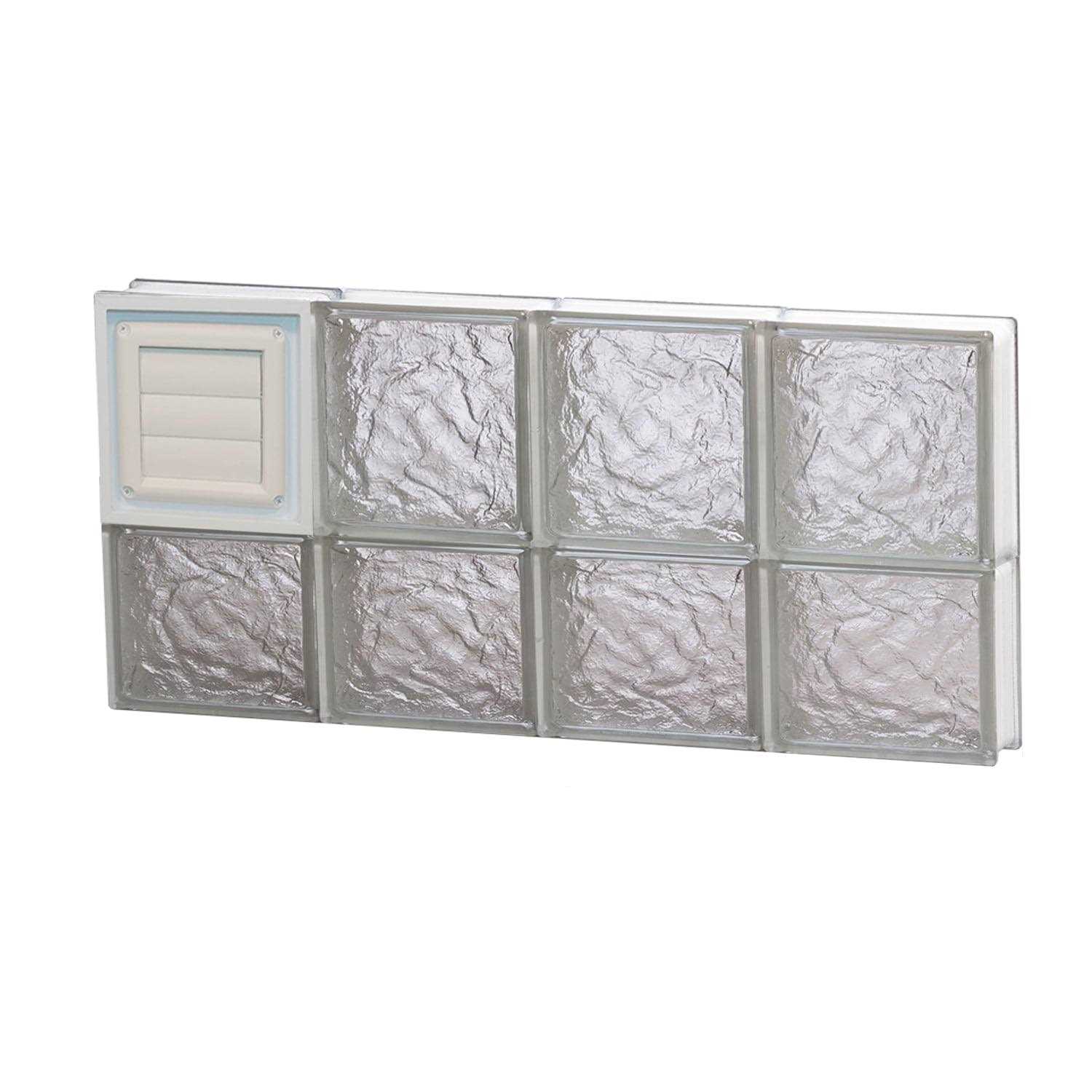 REDI2SET Wavy Pattern Frameless Replacement Glass Block Window - Zenithce