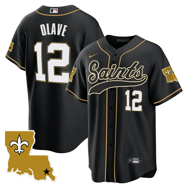 New Orleans Saints #12 Chris Olave Black 1987 Legacy Cool Base Stitched Jersey - Zenithce