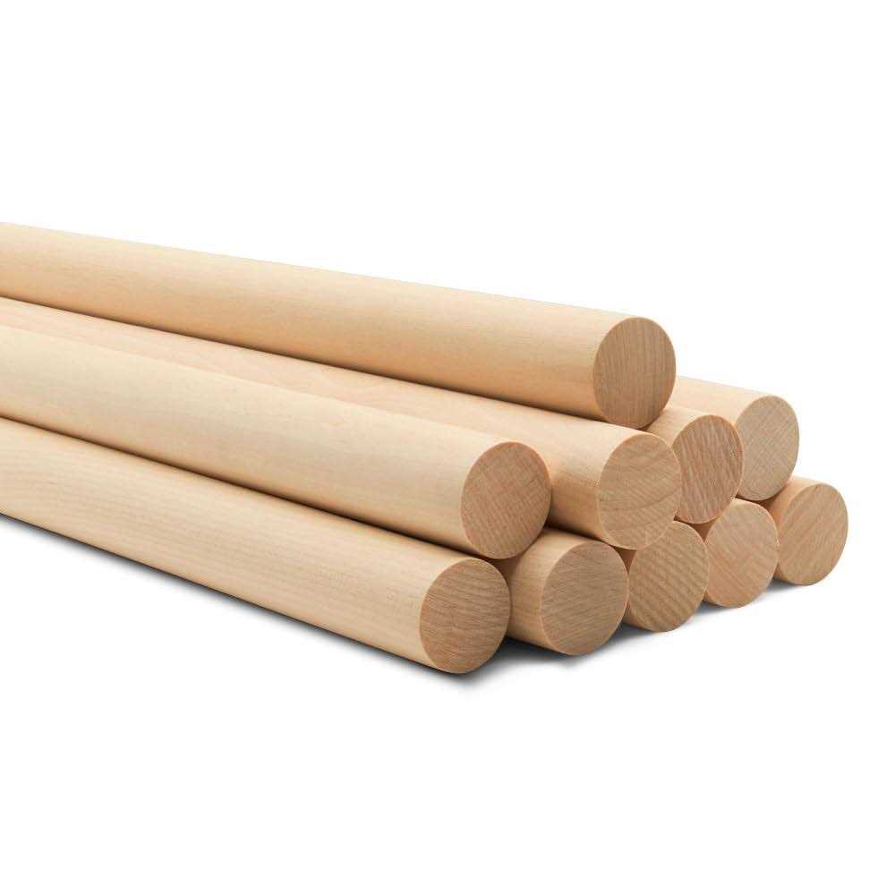 Woodpeckers Dowel Rods Wood Sticks Wooden Dowel Rods Unfinished Hardwood Sticks - Zenithce