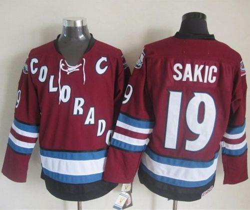 Avalanche #19 Joe Sakic Red CCM Throwback Stitched Jersey - Zenithce