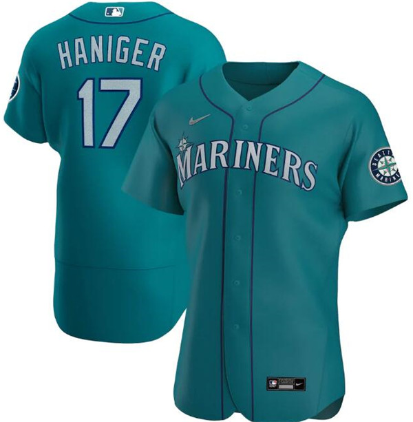 Seattle Mariners Aqua #17 Mitch Haniger Flex Base Jersey - Zenithce