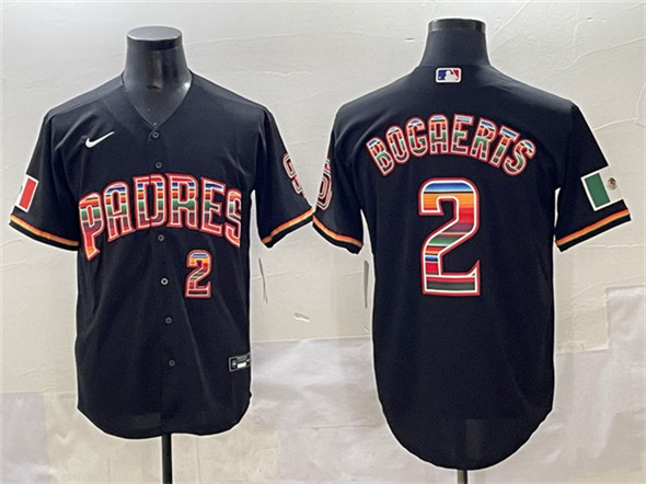 San Diego Padres #2 Xander Bogaerts Black Mexico Cool Base Stitched Jersey - Zenithce