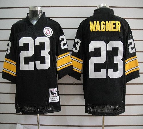 Mitchell And Ness Steelers #23 Mike Wagner Black Stitched Jersey - Zenithce