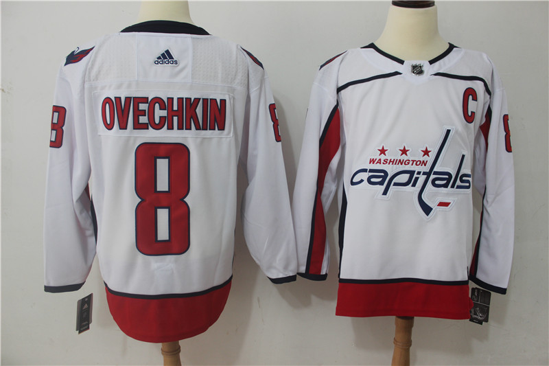 Washington Capitals #8 Alexander Ovechkin White Stitched Adidas Jersey - Zenithce