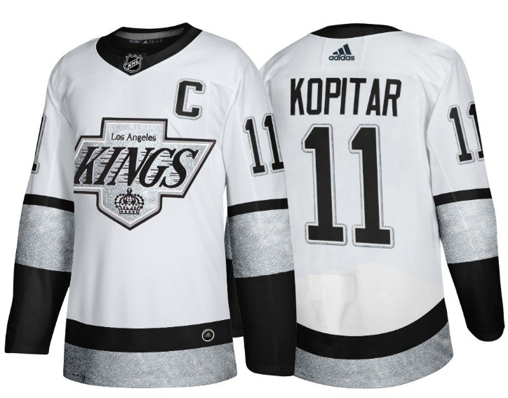 Los Angeles Kings #11 Anze Kopitar White Throwback Stitched Jersey - Zenithce