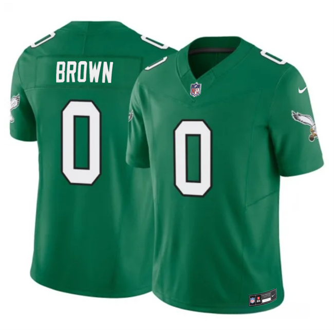 Philadelphia Eagles #0 Hollywood Brown Kelly Green 2026 F.U.S.E. Throwback Vapor Untouchable Limited Stitched Jersey - Zenithce