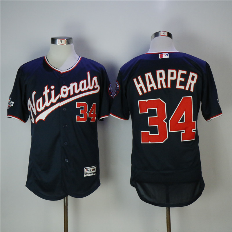 Washington Nationals #34 Bryce Harper Navy 2018 All-Star Game Flexbase Stitched Jersey - Zenithce