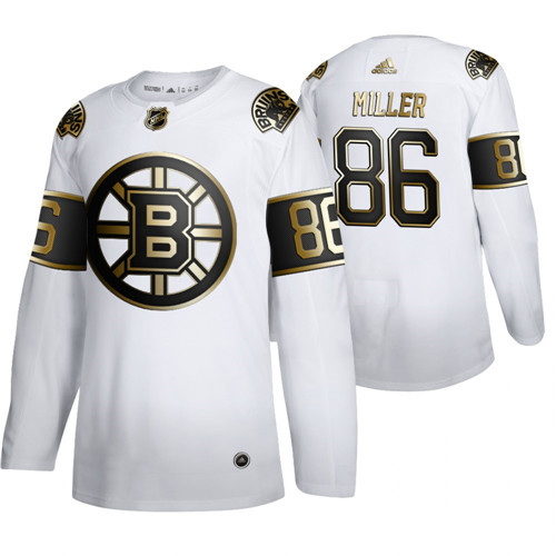 Boston Bruins #86 Kevan Miller White Golden Edition Stitched Jersey - Zenithce