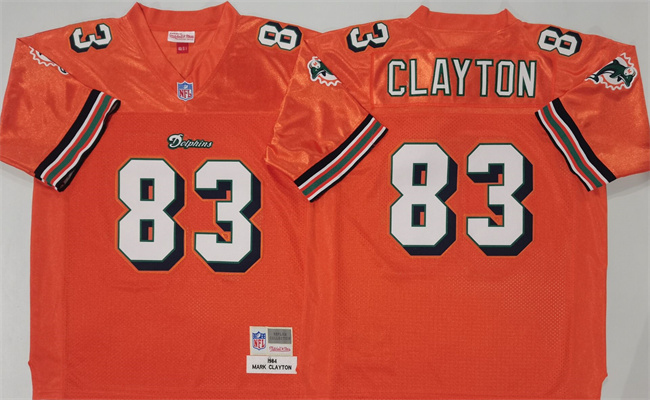 Miami Dolphins #83 Mark Clayton Orange Throwback Stitched Football Jersey - Zenithce