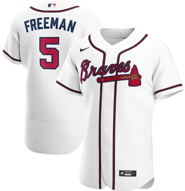 Atlanta Braves White #5 Freddie Freeman 2020 Flex Base Stitched Jersey - Zenithce