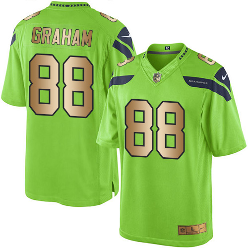 Seahawks #88 Jimmy Graham Green Stitched Limited Gold Rush Nike Jersey - Zenithce