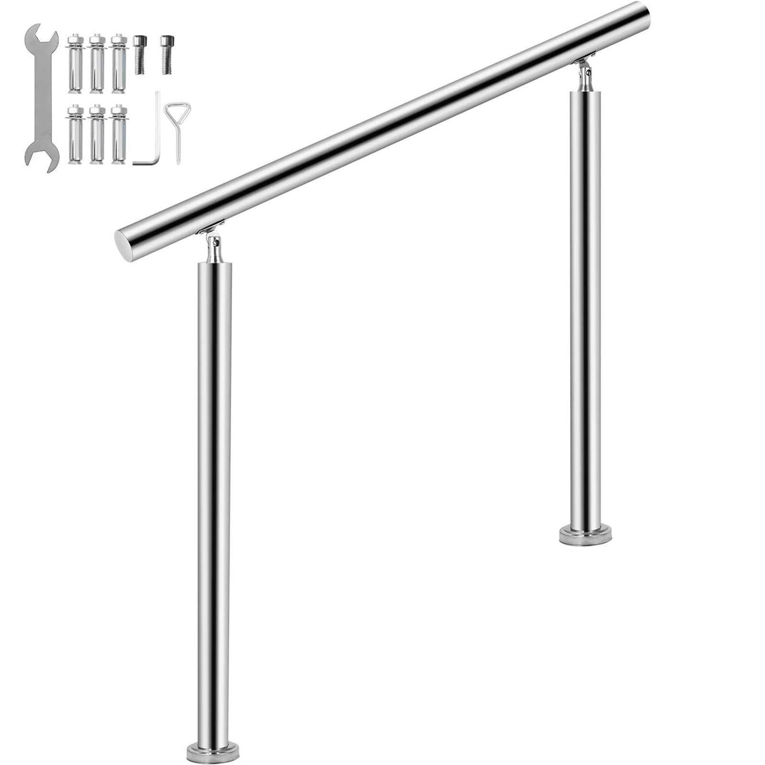 VEVOR Stainless Steel Handrail Handrail for Outdoor Steps Fits Steps - Zenithce