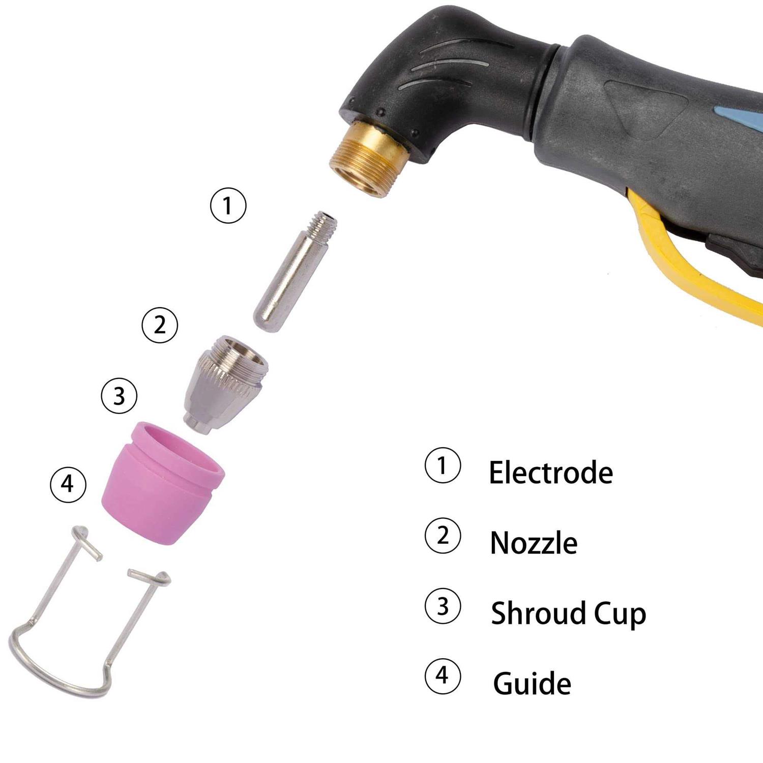 SG-55 AG-60 WSD-60 Plasma Cutter Cutting Torch Tip Nozzles Consumables Kit - Zenithce