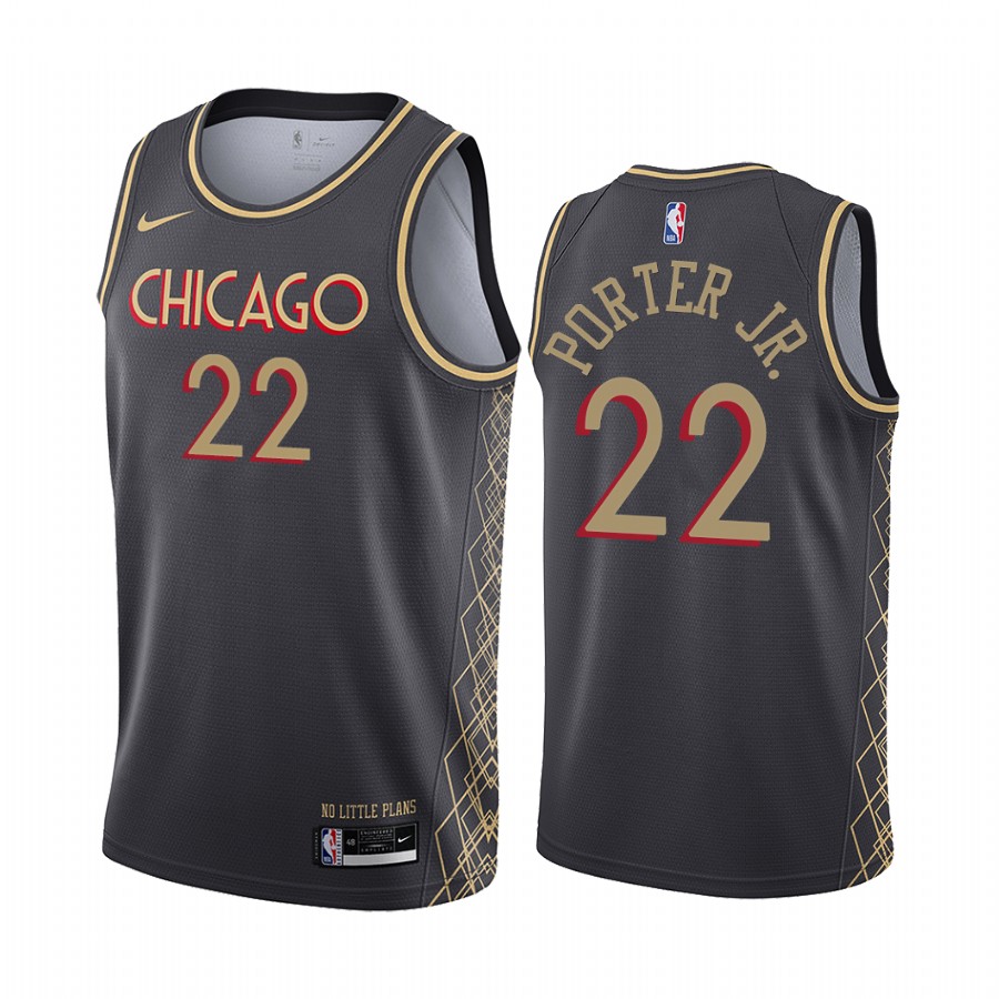 Bulls #22 Otto Porter Jr Black Swingman 2020-21 City Edition Jersey - Zenithce