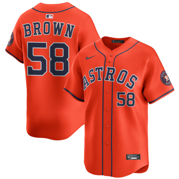 Houston Astros #58 Hunter Brown Orange 2025 Alternate Limited Stitched Jersey - Zenithce