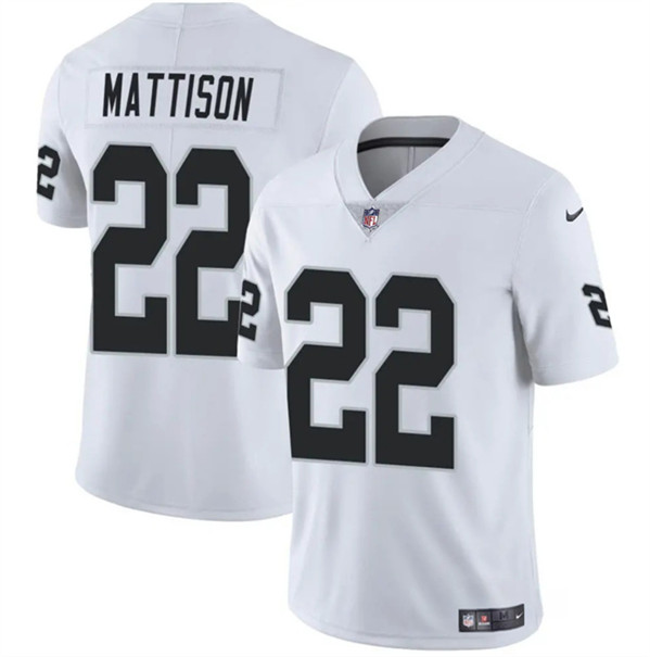 Las Vegas Raiders #22 Alexander Mattison White 2024 Vapor Stitched Jersey - Zenithce