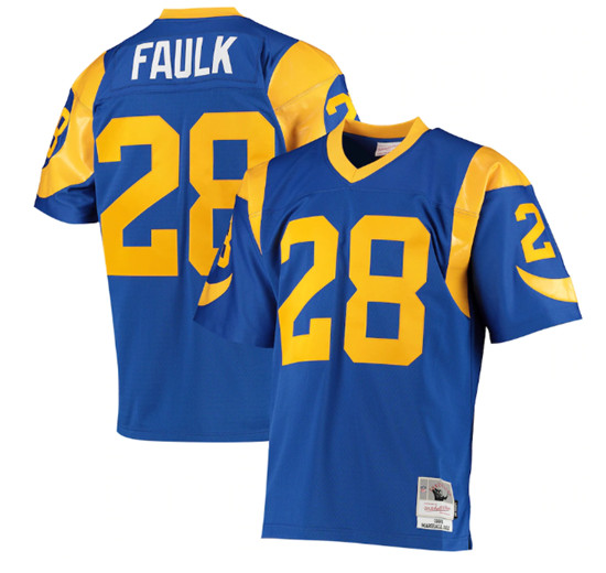 Los Angeles Rams Customized Blue Mitchell Ness Stitched Jersey - Zenithce